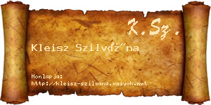 Kleisz Szilvána névjegykártya